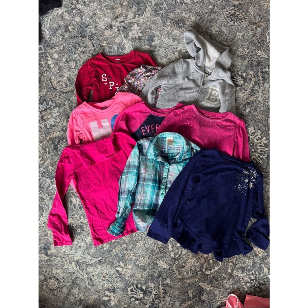 Bundle of 9 Girls Long Sleeve Tops